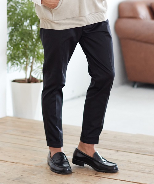 CAMBIO（カンビオ） チノパン mp9369-裾ダブルテーパードパンツ（チノ