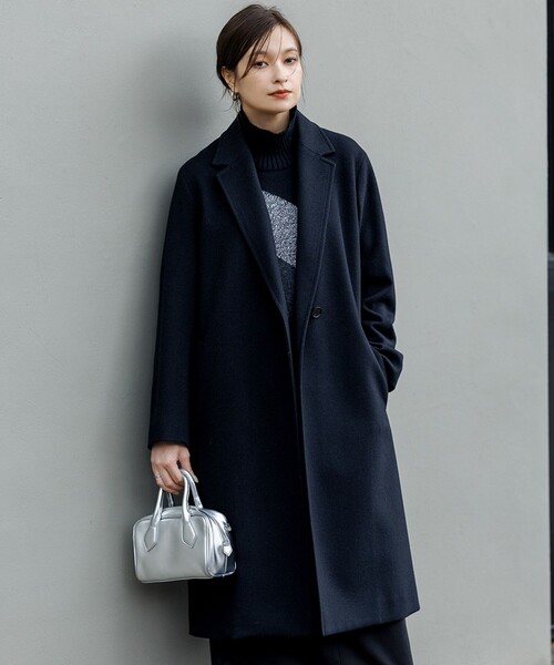 ICB（アイシービー） コート チェスターコート ウールカシミヤメルトン