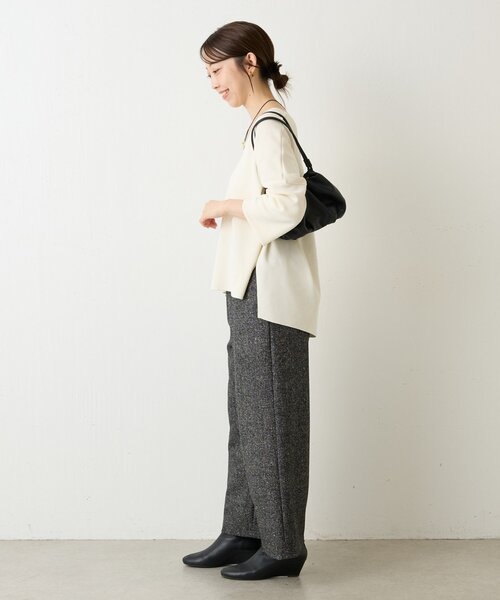 BEARDSLEY（ビアズリー） パンツ ウエストリブネップツイードパンツ