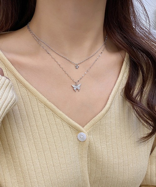 DiamondHearts（ダイヤモンドハーツ） ネックレス ツインバタフライ