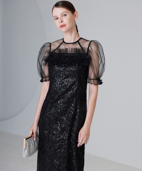 Leja（レジャ） ドレス 「LEJA」チュールフラワースパンコールIライン