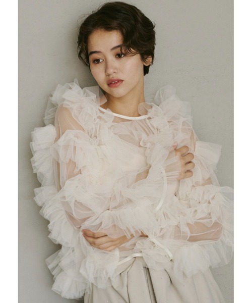 NOTRE emor（ノートルエモア） ブラウス シャツ tulle veil tops