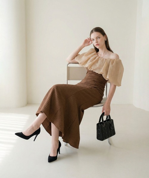 Leja（レジャ） ドレス 「LEJA」2WAYオフショルダーパフスリーブ