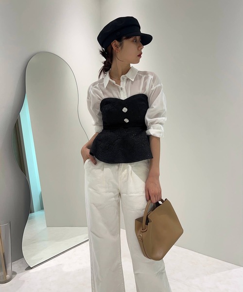 Leja（レジャ） ドレス 「LEJA」スパンコール刺繍ビジューボタンフレア