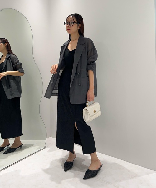 Leja（レジャ） ドレス 「LEJA」スパンコール刺繍ビジューボタンフレア