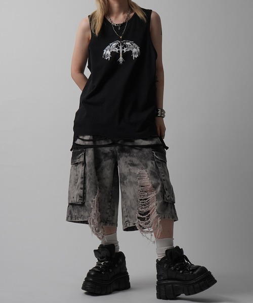 アンセルム ダメージタンクトップ 黒 グレー 2025SUMMER】 ANCELLM