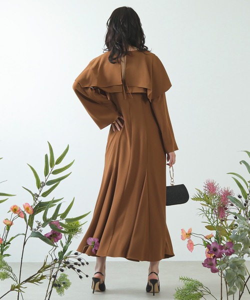 Kana ドレス 2way ケープ風ボレロ スリット袖 キャミワンピース 2点