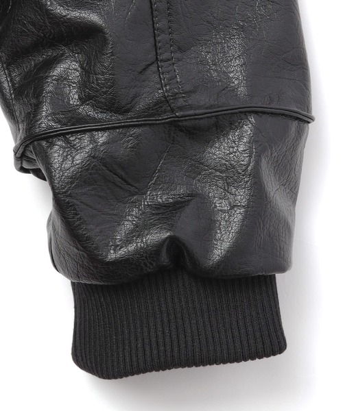 Noen（ノエン） ブルゾン アウター ショートフェイクレザージャケット