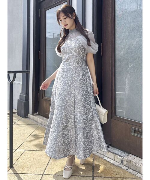 dazzlin（ダズリン） ドレス シアーベールジャガードワンピース