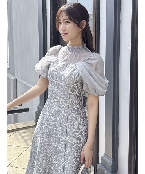 dazzlin（ダズリン） ドレス シアーベールジャガードワンピース