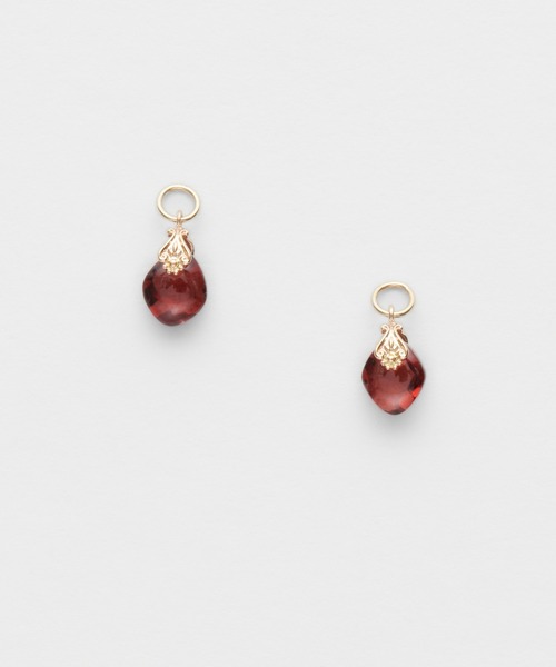 agete（アガット） チャーム K10ガーネットピアスチャーム レディース