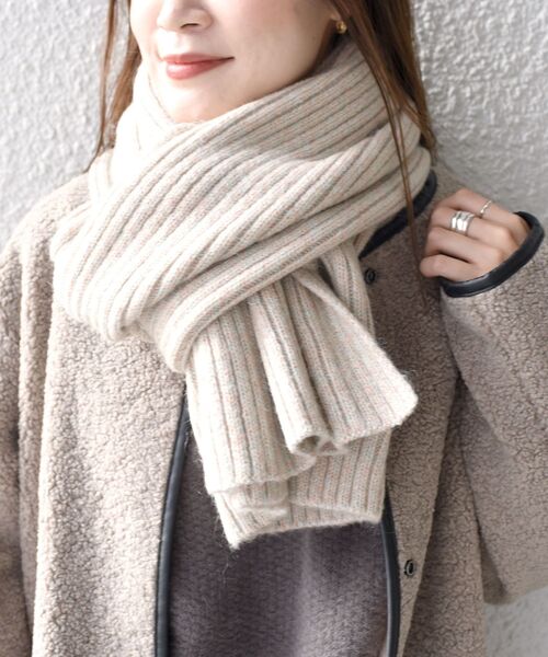 SHIPS（シップス） マフラー 〈手洗い可能〉ミックスヤーンニット