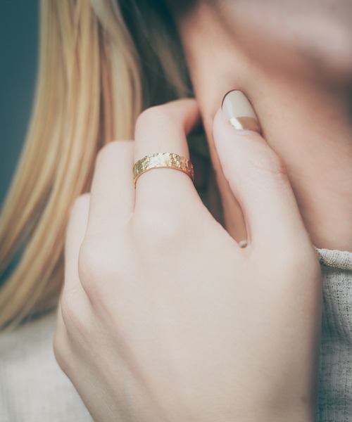 MUG 指輪 リング 「sterling silver」フリーサイズ 錆槌目リング