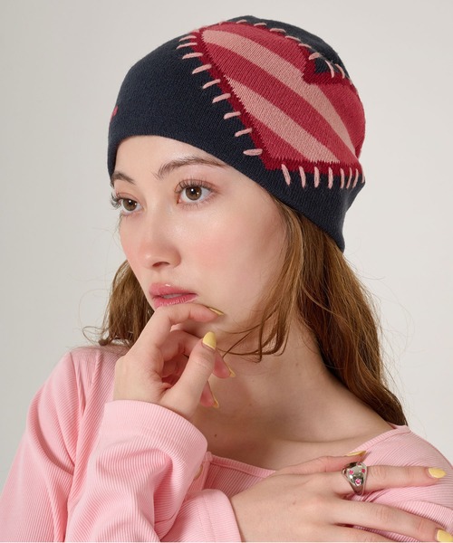 美品】TINAJOJUN マルチカラーストライプニット帽 TINAJOJUN マルチ