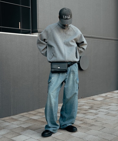 Bleme ブルゾン アウター ダブルジップ メルトンハリントンジャケット