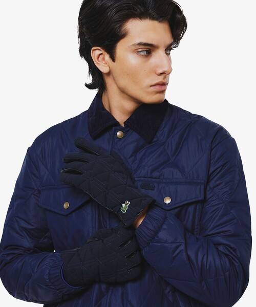 LACOSTE（ラコステ） 手袋 モノグラムキルティングレザーコンビ
