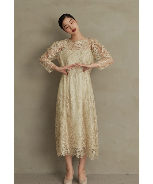 niana（ニアナ） ドレス ボタニカル柄刺繍レースドレス 結婚式 成人式