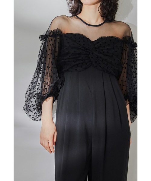 niana（ニアナ） パンツドレス フロッキードットパンツドレス