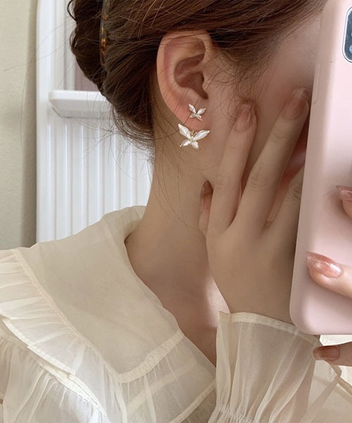 Mayree ピアス 「float」ダブル バタフライ ピアス「2way」 レディース