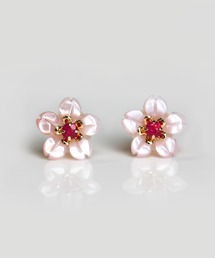 cui-cui（キュイキュイ） ピアス シェル / カラーストーン サクラ