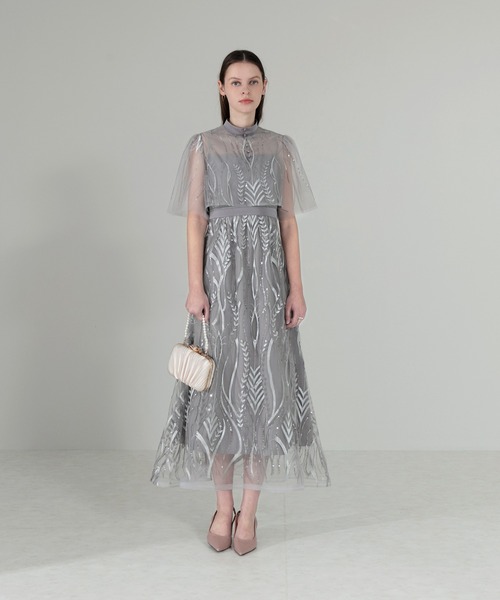 Leja（レジャ） ドレス 「LEJA」ボレロ付きレース刺繍プチハイネック