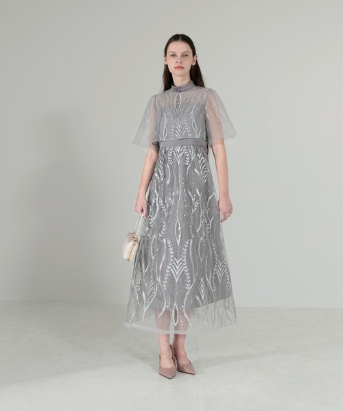 Leja（レジャ） ドレス 「LEJA」ボレロ付きレース刺繍プチハイネック