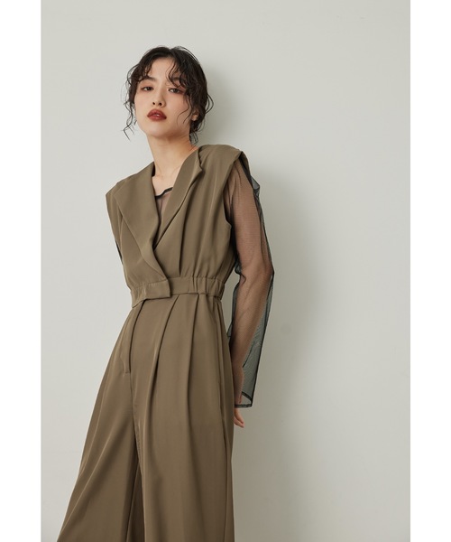 niana（ニアナ） パンツドレス スタンドアウトカラーオールインパンツ