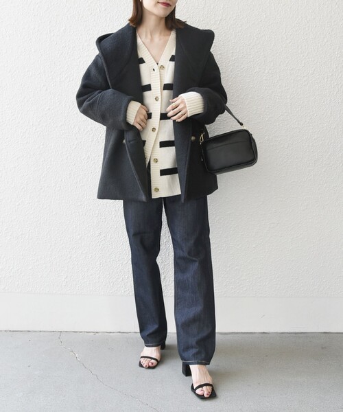 SHIPS any アウター any: ナッピング フード ショート コート