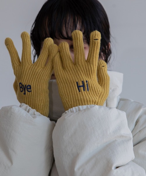 手袋 ロゴ刺繍グローブ手袋/スマホ対応/新色追加 レディース