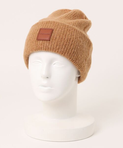 COACH（コーチ） ニット帽 ニットキャップ ニット ビーニー・レザー