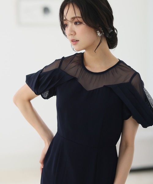 PourVous（プールヴー） ドレス 袖あり＆ロング パーティードレス オフ