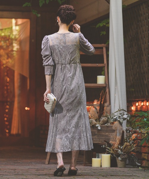 Kana ドレス パフスリーブ マーメイドデザイン パーティー ドレス 結婚