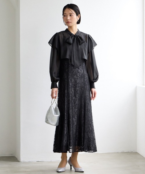 AIMER（エメ） ドレス 2WAYロングスリーブボレロ×レースマーメイド