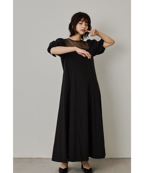 niana（ニアナ） ドレス デコレートドットAラインドレス マタニティ