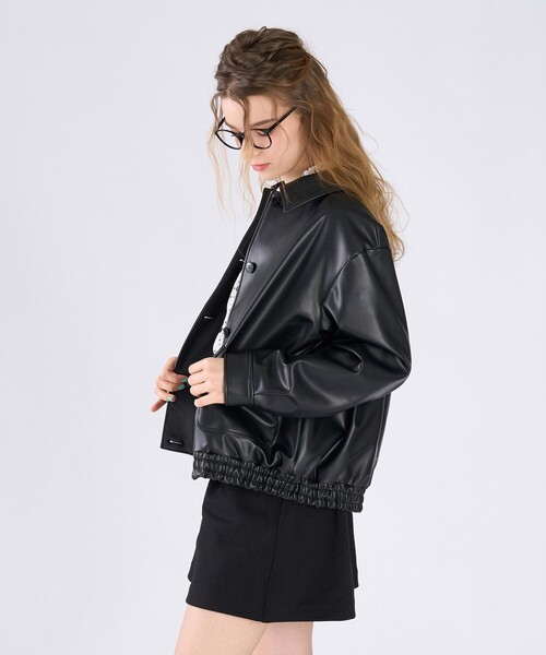 To b. by agnes コート アウター アニマルフリーレザー ジャケット