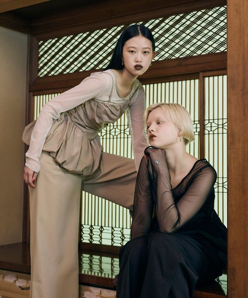 ANDRESD パンツドレス シャーリングギャザー セットアップドレス