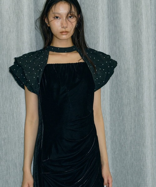 ANDRESD ドレス ドレープベロアドレス / drape velour dress