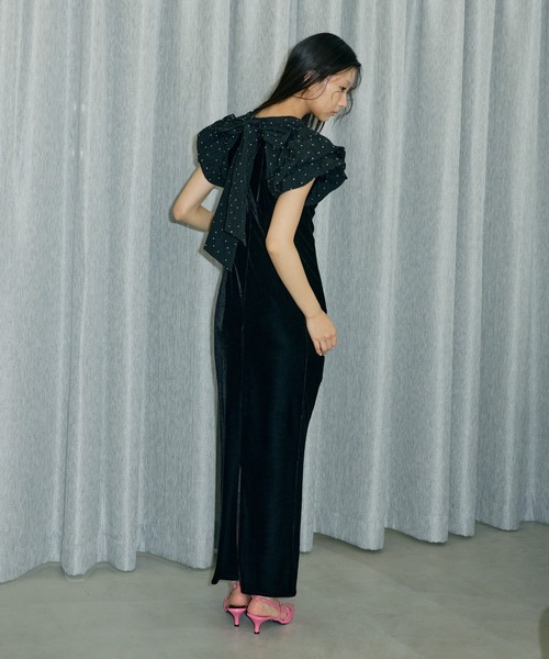 ANDRESD ドレス ドレープベロアドレス / drape velour dress