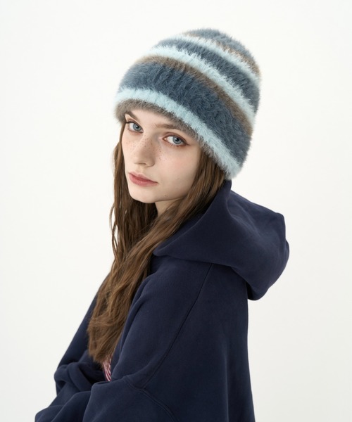 BENUA ニット帽 ニットキャップ border beanie/ボーダービーニー