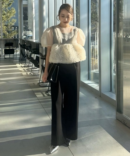 ANDRESD パンツドレス スウェルぺプラムセットアップパンツドレス