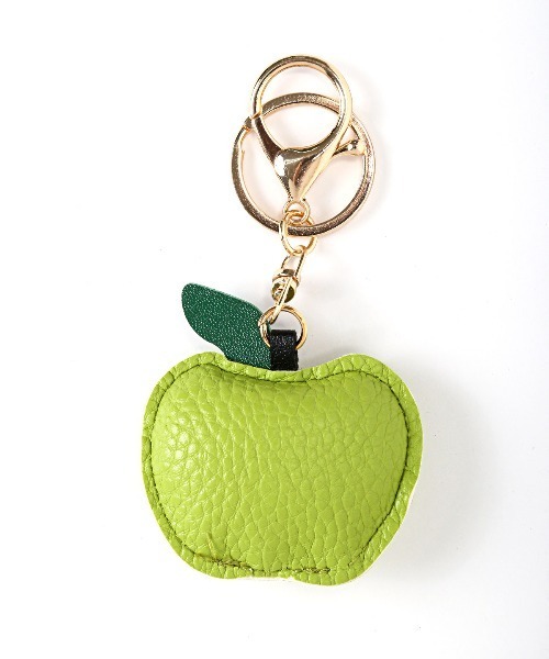 メメルコルク筒型キーホルダーリンゴチャーム メメルコルク筒型