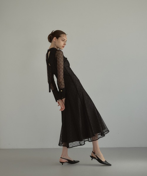 ANDRESD ドレス バックオープンジオメトリックドレス / back open