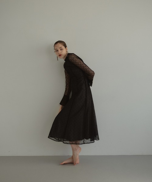 ANDRESD ドレス バックオープンジオメトリックドレス / back open