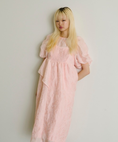 ANDRESD ドレス バブルスリーブジャガードドレス / bubble sleeve