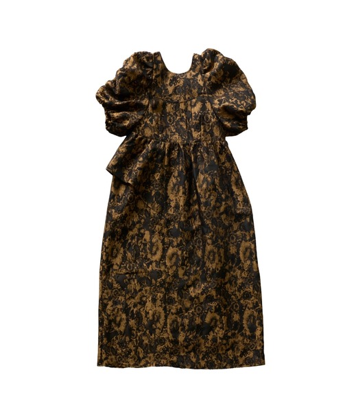 ANDRESD bubble sleeve jacquard dress