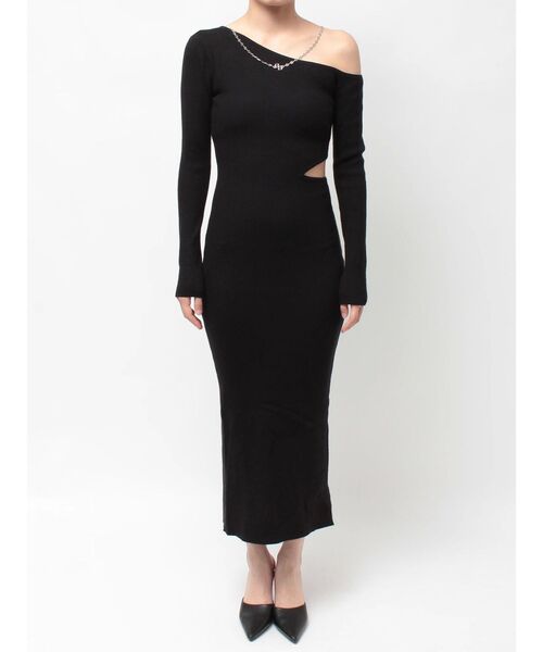 GYDA（ジェイダ） ワンピース GG CHAIN LEFT OPEN LONGニット