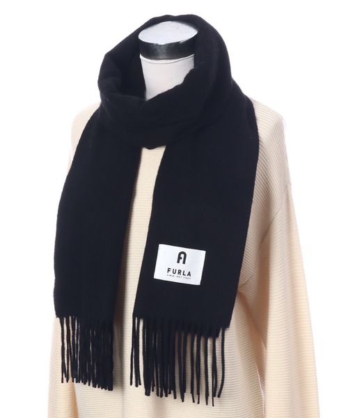 FURLA（フルラ） マフラー ストール カシミヤ100%マフラー Black