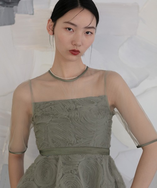 Leja（レジャ） ドレス 「LEJA」ローズペプラムビスチェAラインドレス