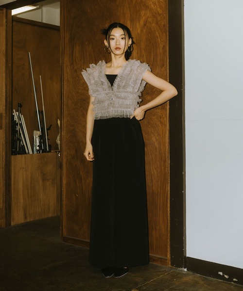 ANDRESD パンツドレス チュールベストオールインワンドレス / tulle