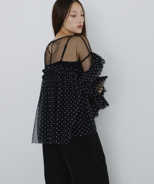 ANDRESD ドレス デコラティブチュールトップス / decorative tulle